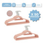 Set Percha de Terciopelo Rosa 50PCS PER001