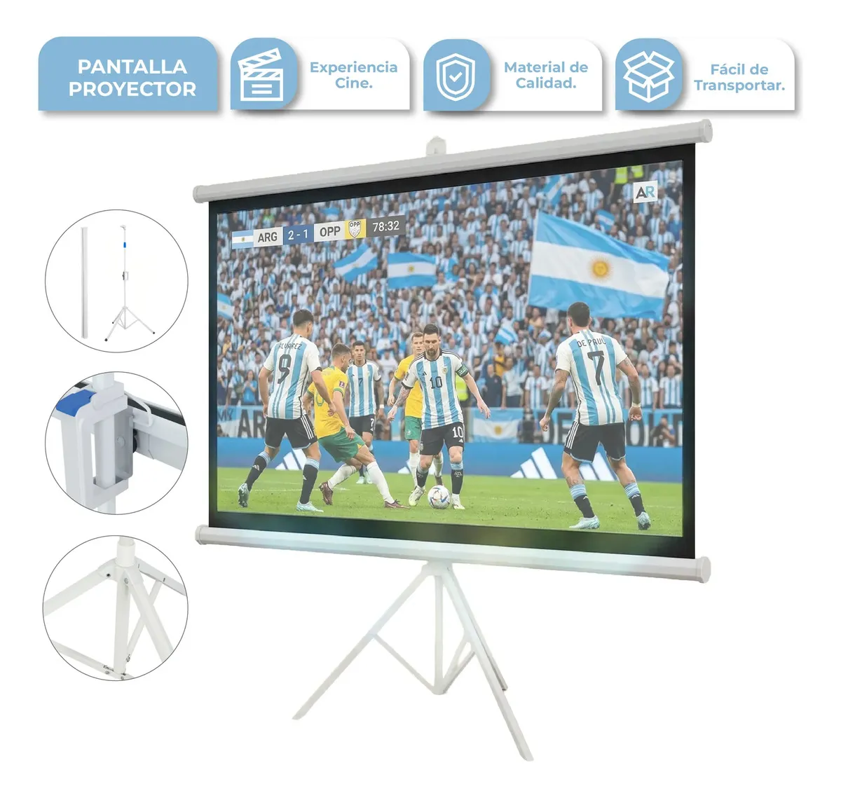Pantalla Proyector con Tripode 120 16:9 PP002