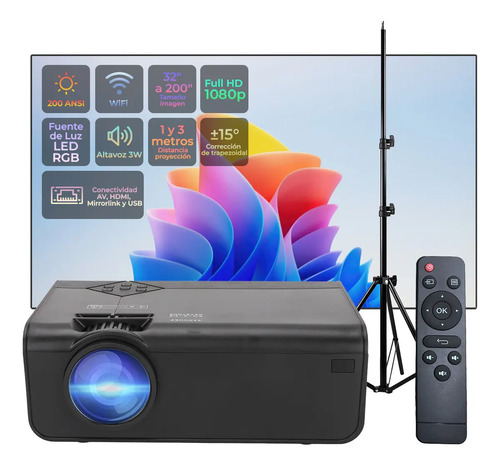 [PLW200 + TRIP01] Proyector LED + Tripode Negro PLW200