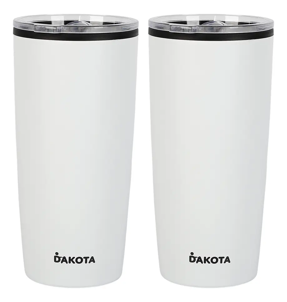 Combo 2 Vaso 400ml Plástico y Acero Blanco V400PB